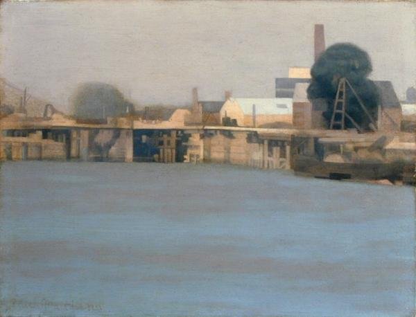 Shrewsbury Docks (olja på duk) av Paul Fordyce Maitland