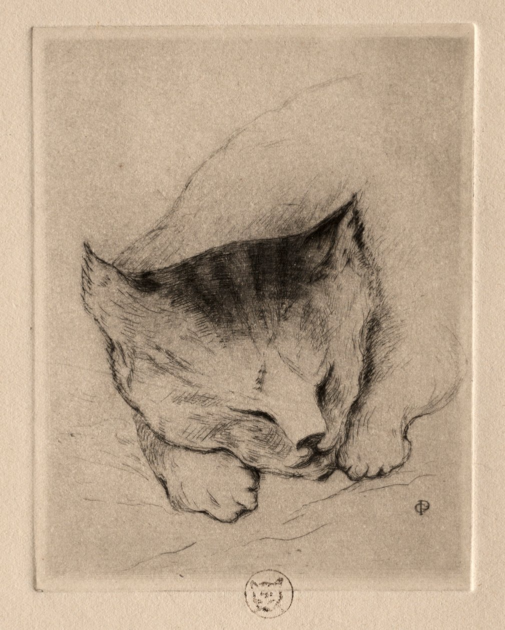 Sex etsningar: Head of a Kitten, 1895. av Paul Gachet
