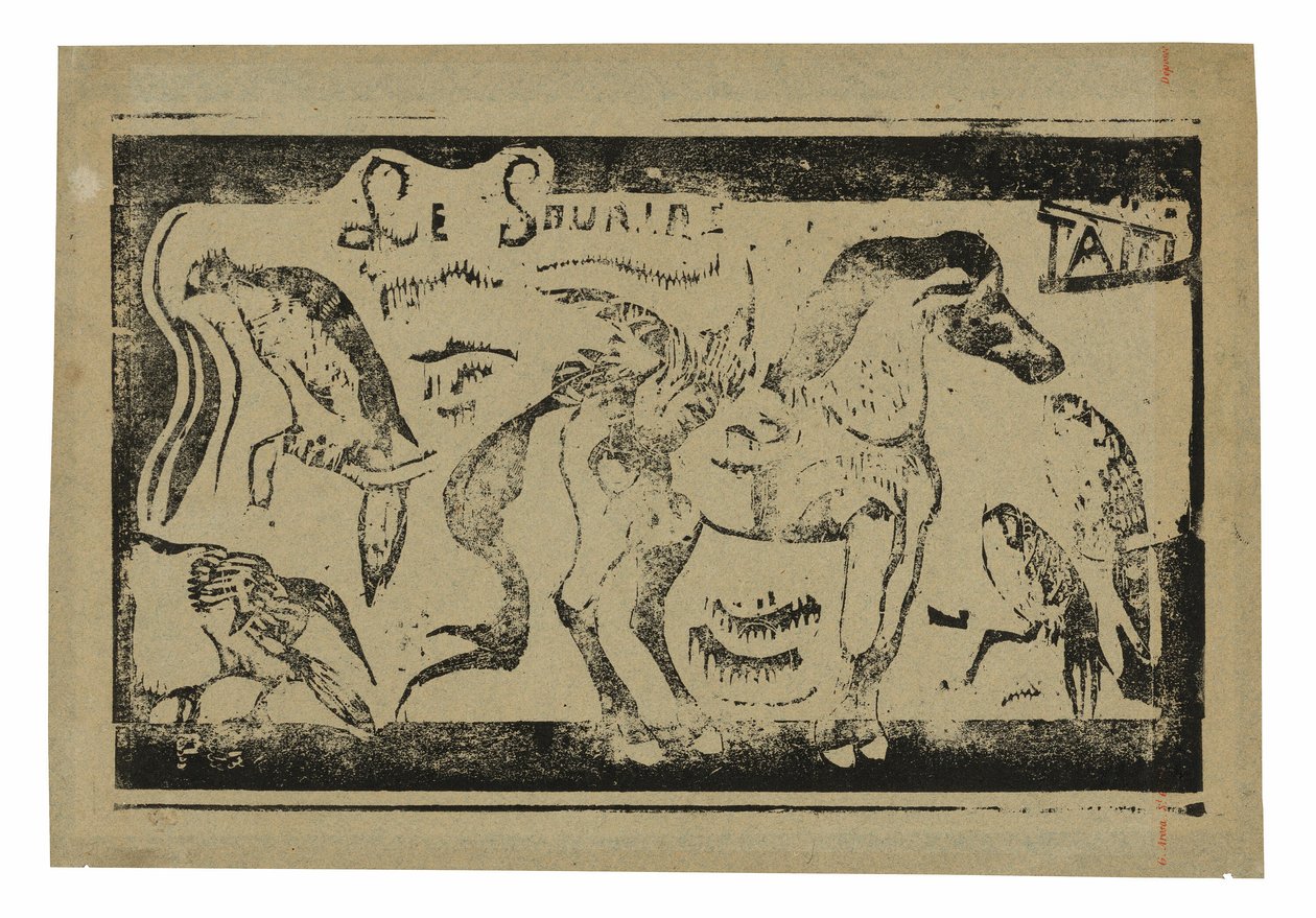 En häst och fåglar, headpiece för Le sourire av Paul Gauguin