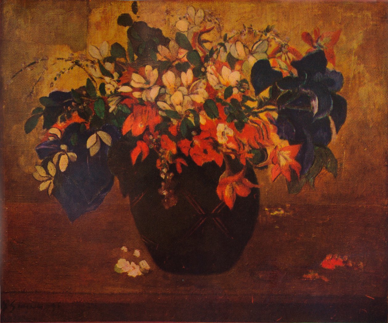 En vas med blommor, 1896, 1932 av Paul Gauguin