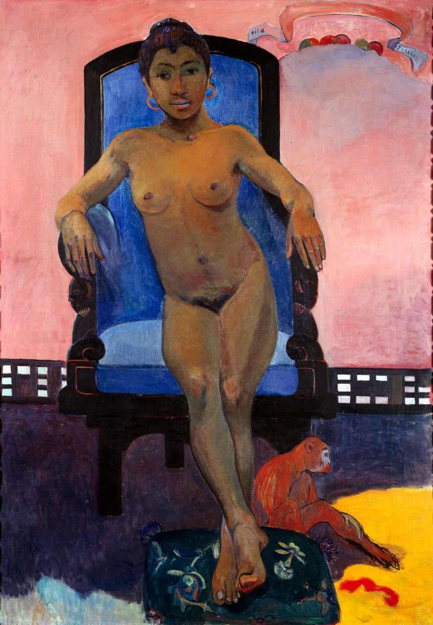Rita Judith Te Parri i din bok, Porträtt av Annah javanen, målning av Paul Gauguin (18-1905) av Paul Gauguin