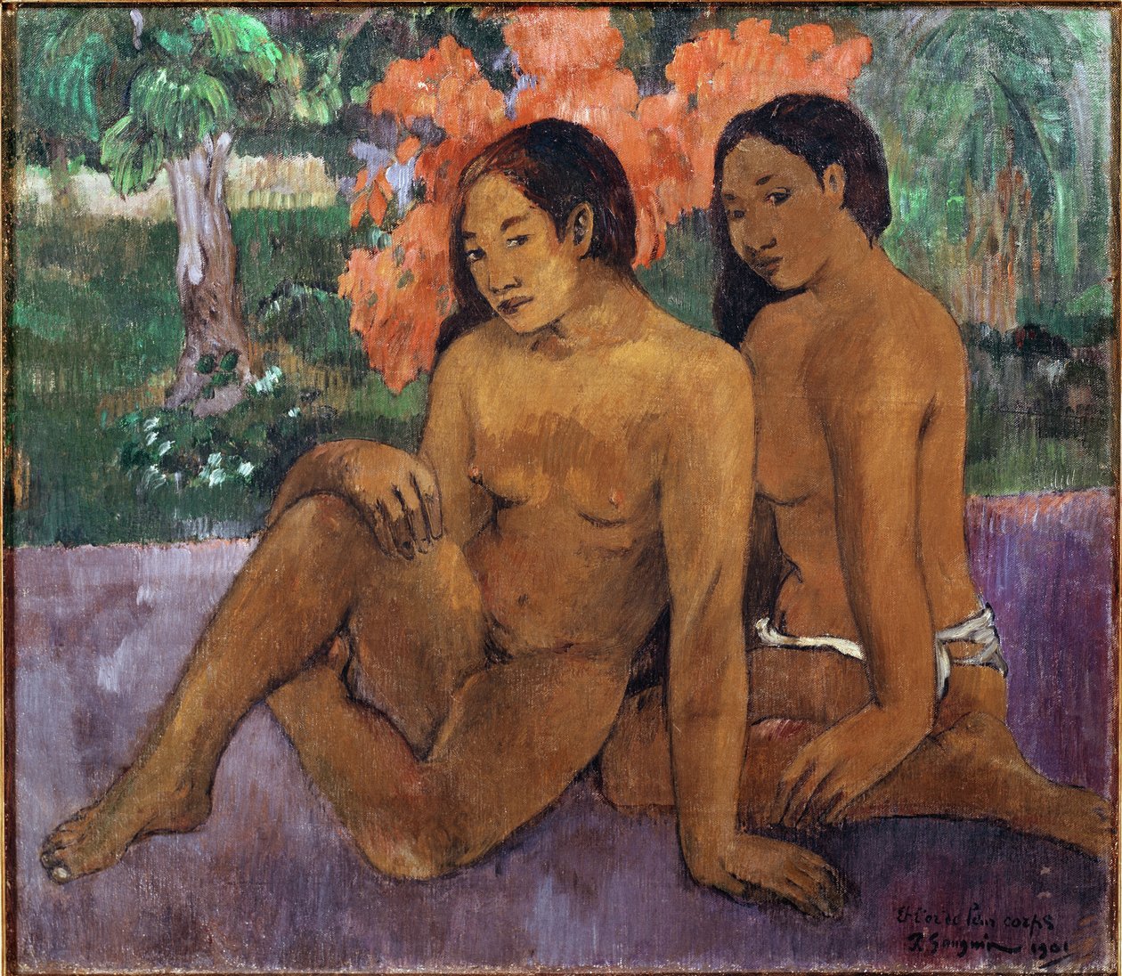 Och guldet på deras kroppar (olja på duk av Paul Gauguin