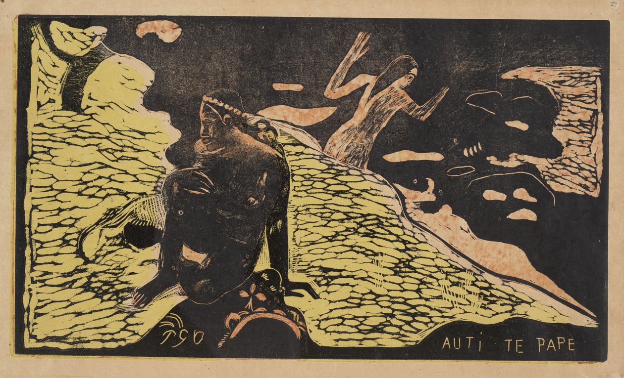 Auti Te Pape kvinnor vid floden från Noa Noa-serien, 1893-1894 av Paul Gauguin