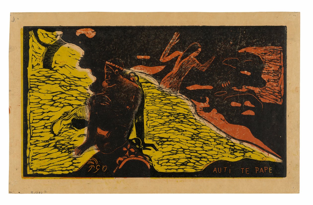 Auti te pape (Kvinnor vid floden), från Noa Noa Suite av Paul Gauguin