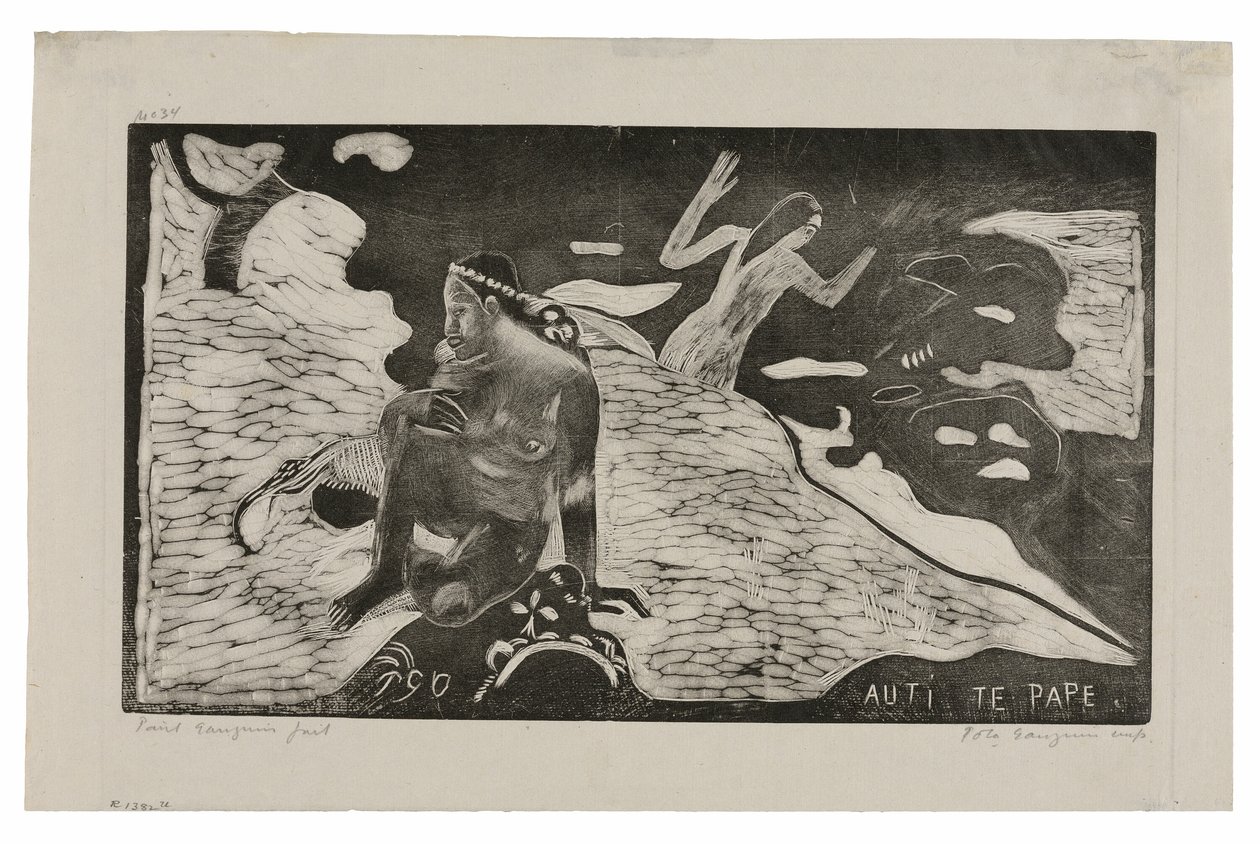 Auti te pape (Kvinnor vid floden) från Noa Noa Suite av Paul Gauguin