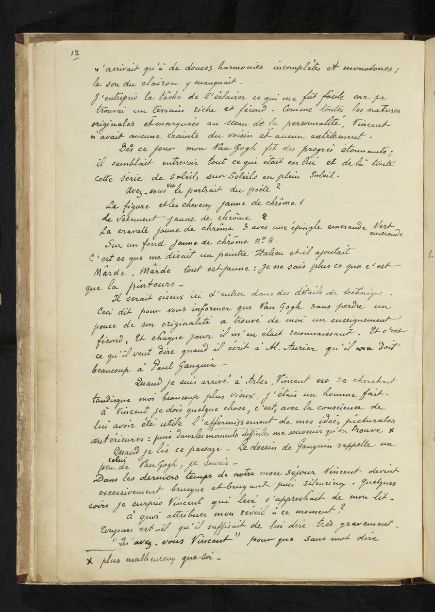 Före och efter - Beskrivning av Gauguins vistelse hos Vincent van Gogh i Arles (S. 12) av Paul Gauguin
