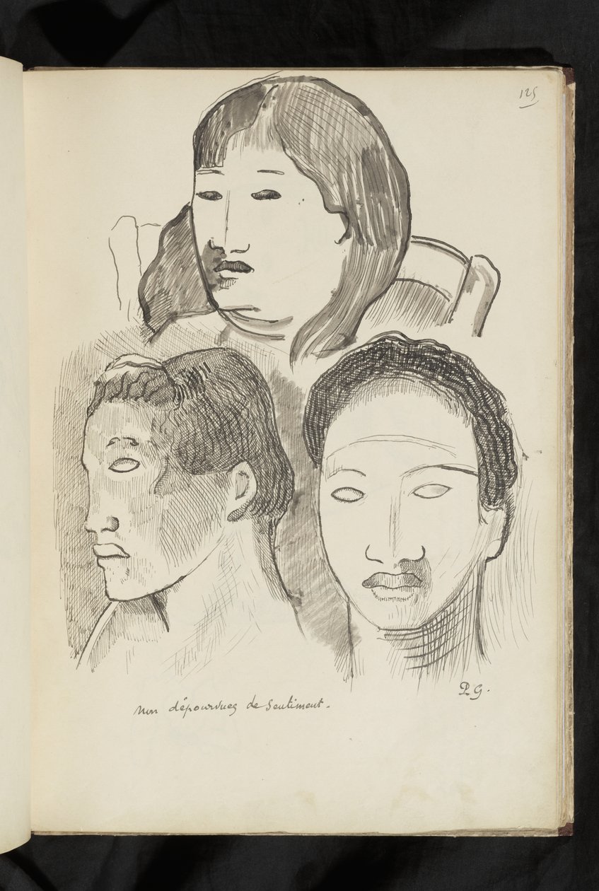 Före och efter - ritning "Inte utan känsla" av Paul Gauguin