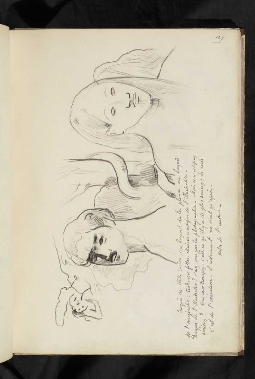 Avant et après - text och teckning av Adam och Eva med ormen som slingrar sig runt trädet bakom dem av Paul Gauguin