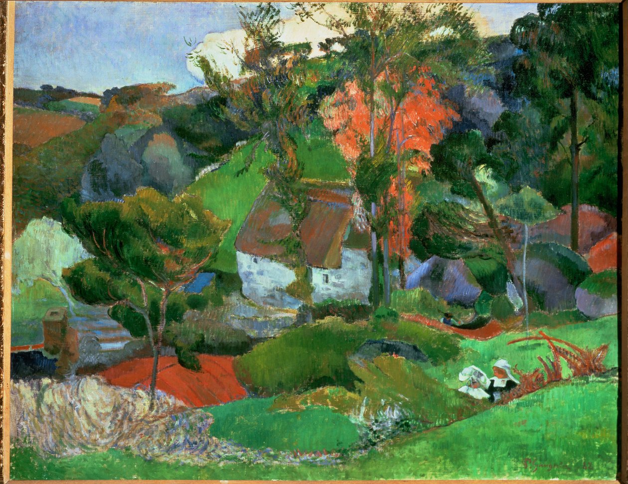 Aven som löper genom Pont-Aven ... (olja på duk) av Paul Gauguin