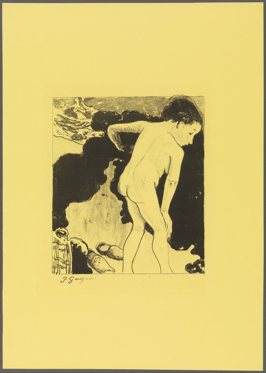 Badende in der Bretagne, aus der "Volpini Suite: Dessins lithographiques" av Paul Gauguin