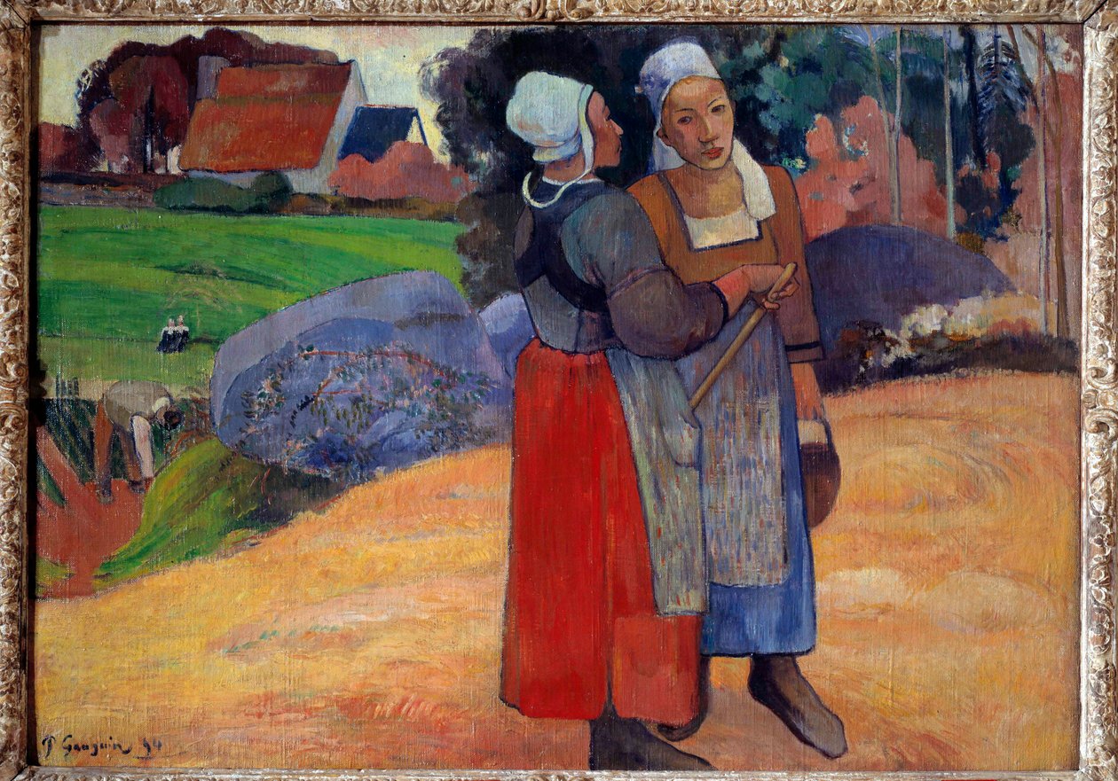 Bretonska bönder. Målning av Paul Gauguin (1848-1903) av Paul Gauguin