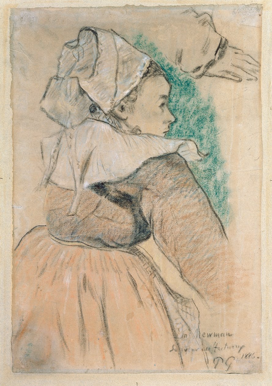 Bretonsk kvinna i höger profil, 1886 av Paul Gauguin