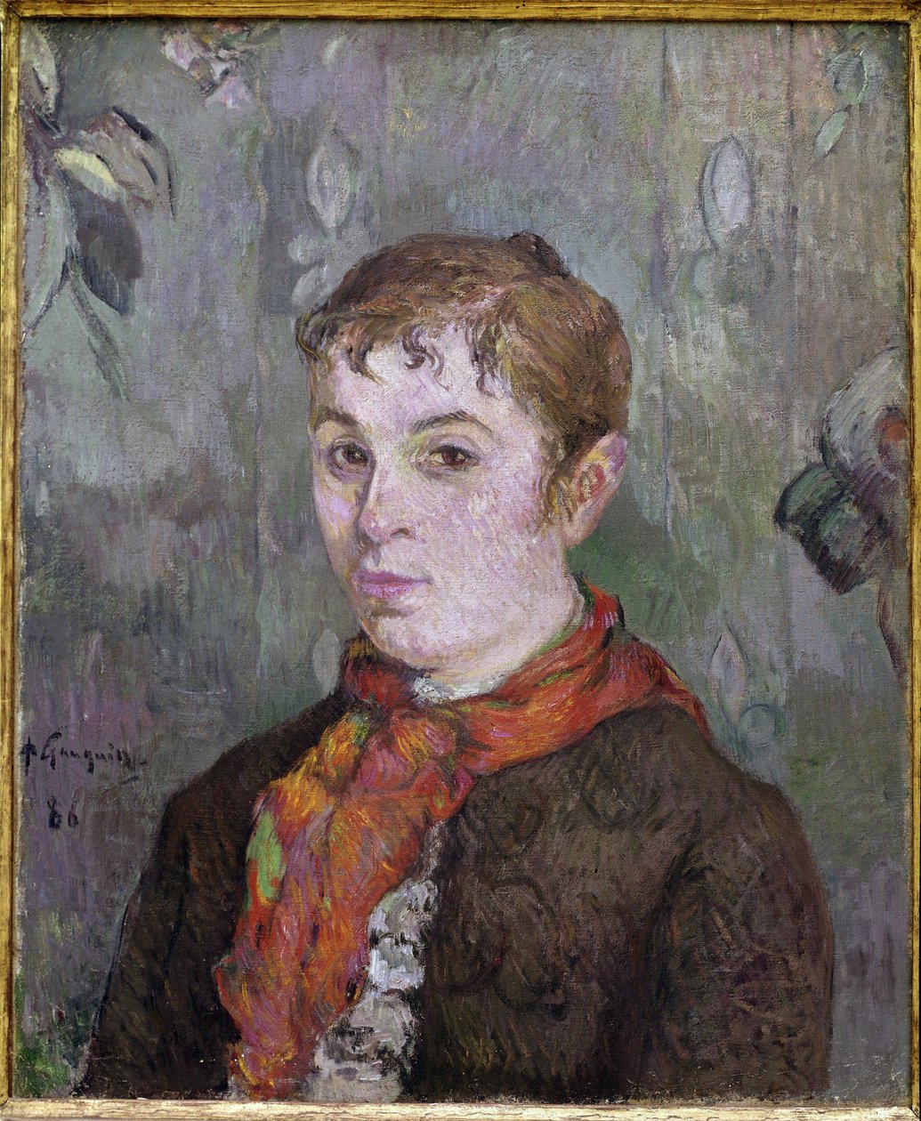 Byst av kvinna (olja på duk av Paul Gauguin