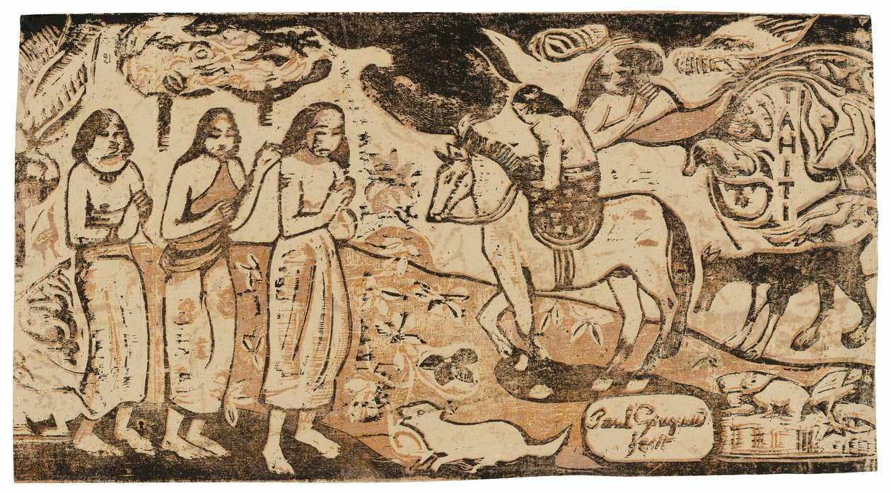 Byte av bostad, från Suite of Late Wood-block Prints av Paul Gauguin