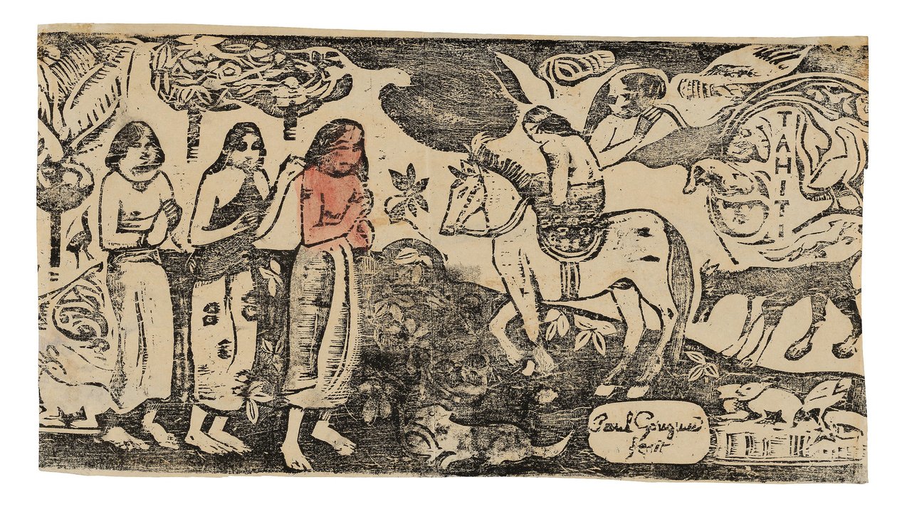 Byte av bostad, från Suite of Late Woodblock Prints av Paul Gauguin