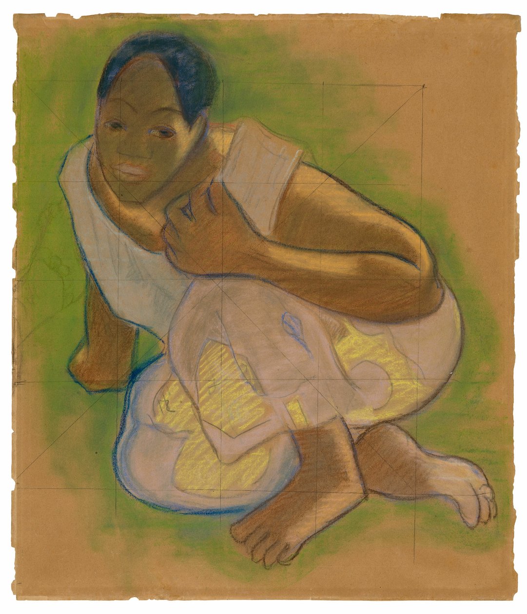 Hukande tahitisk kvinna (relaterat till målningen Nafea faa ipoipo [När ska du gifta dig?]) av Paul Gauguin