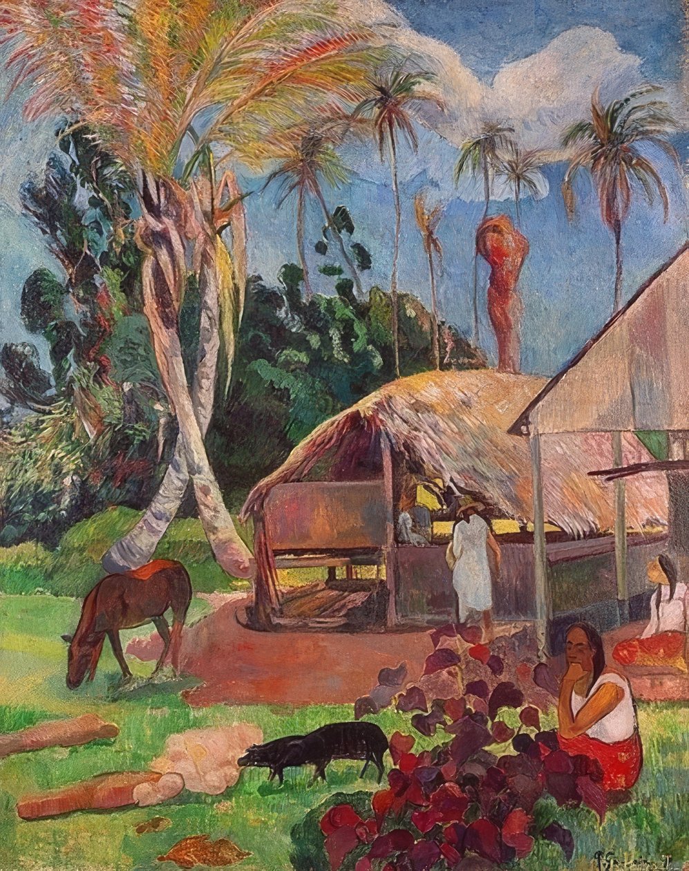 De svarta grisarna. 1891 av Paul Gauguin
