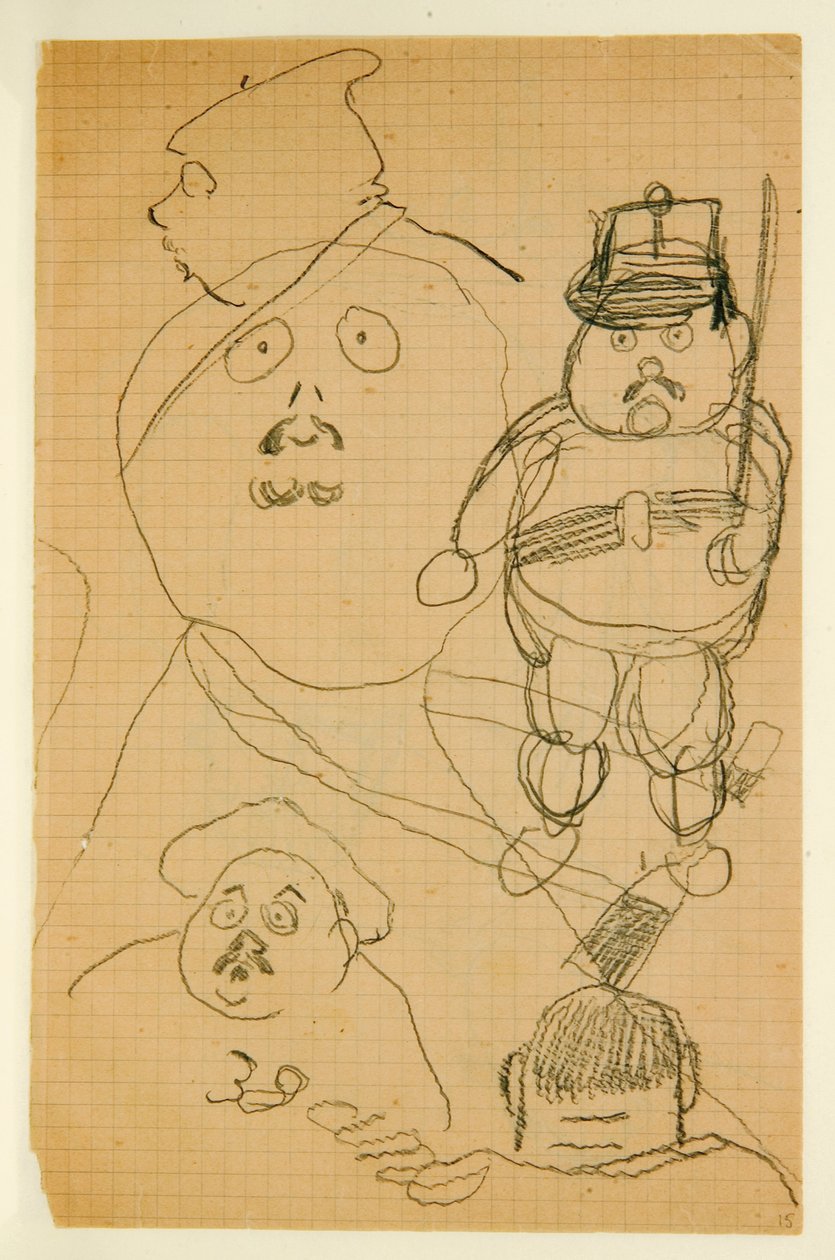 Ritning från ett album med teckningar producerade för den unge Jacques Bousquet, 1889-90 av Paul Gauguin