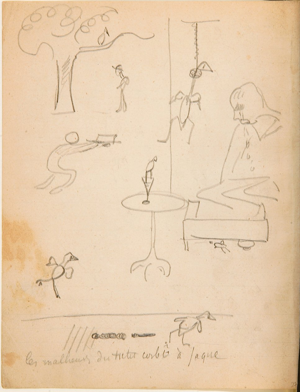 Ritning från ett album med teckningar producerade för den unge Jacques Bousquet, 1889-90 av Paul Gauguin