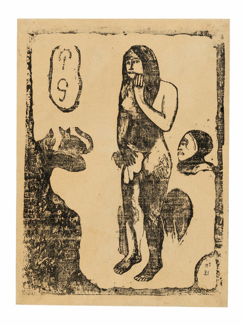 Eve, från sviten med sena träsnittsgrafik av Paul Gauguin