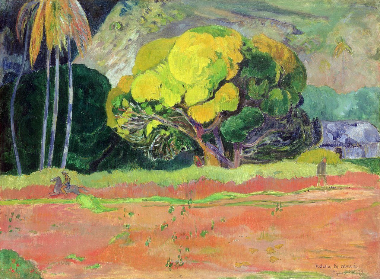 Fatata te Moua (vid foten av berget) av Paul Gauguin