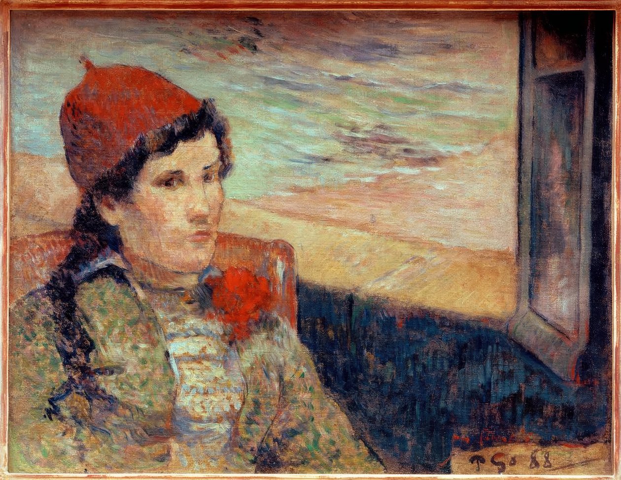 Kvinna framför ett öppet fönster, kallad Bruden av Paul Gauguin
