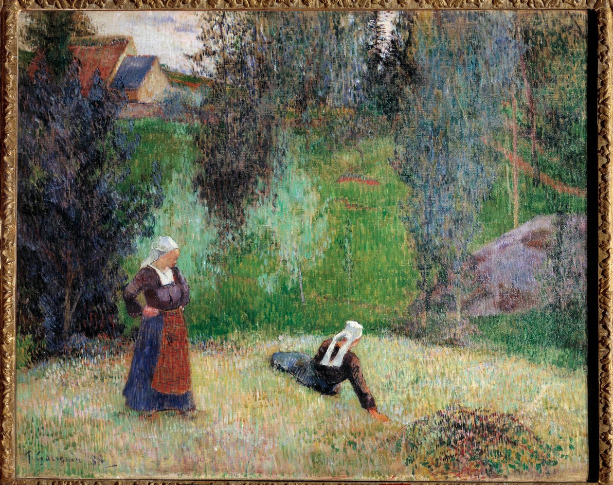 First Flowers of Bretagne Målning av Paul Gauguin (1848-1903) av Paul Gauguin