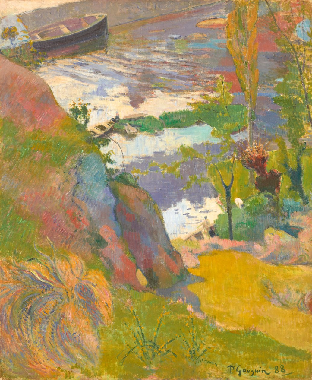 Fiskare och badgäster vid Aven av Paul Gauguin