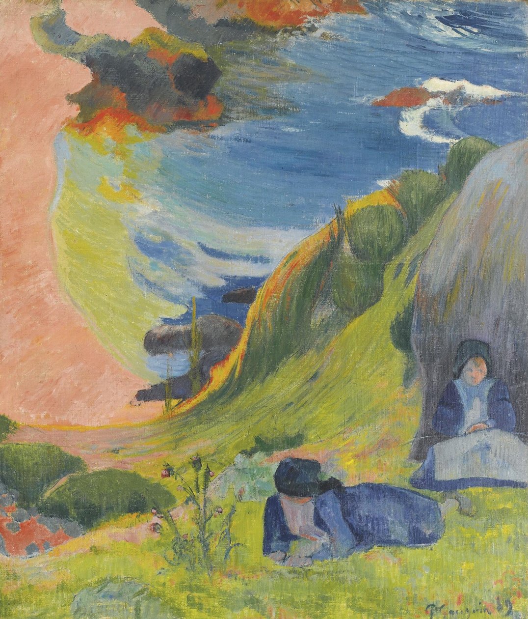 Franska:  Au-dessus de la mer Ovanför havet av Paul Gauguin