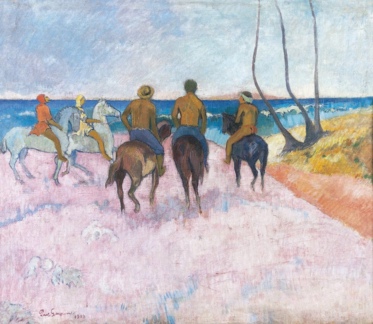 Franska:  Cavaliers sur la plage 28I29 Ryttare på stranden (I) av Paul Gauguin