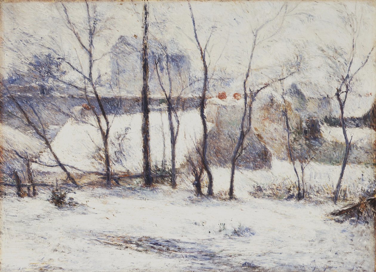 Franska: La Neige à Vaugirard II, ou Jardin sous la neige I Trädgård under snö av Paul Gauguin