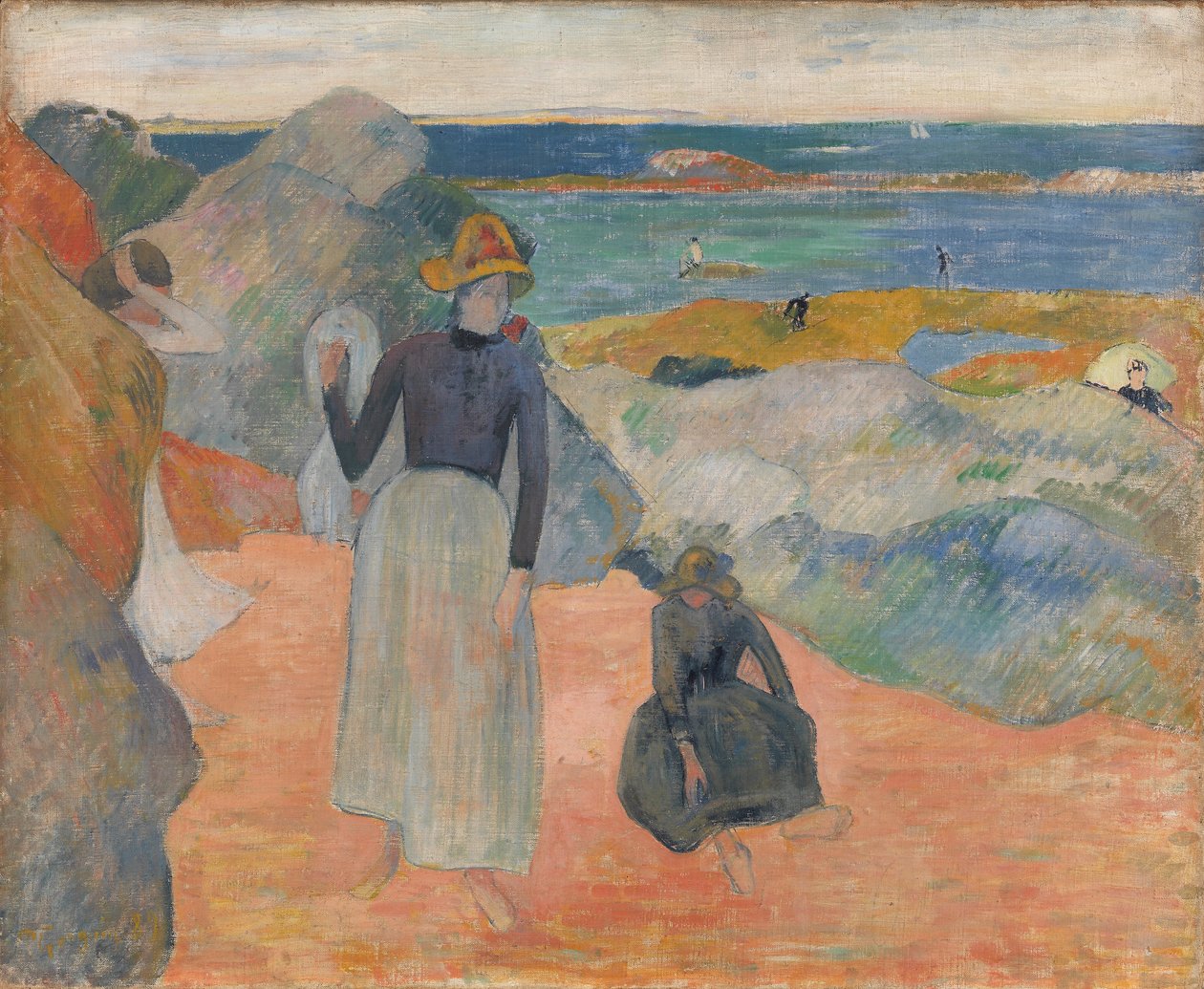 Franska:  Sur la plage en Bretagne På stranden av Paul Gauguin