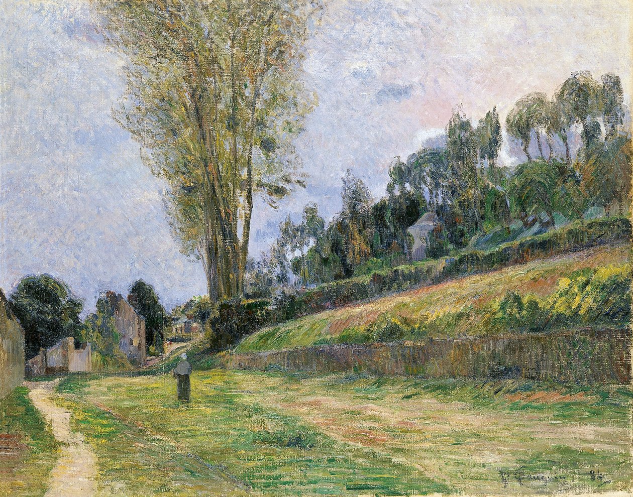 Franska: Une Rue à Rouen, ou Personage sur la route Gata i Rouen av Paul Gauguin
