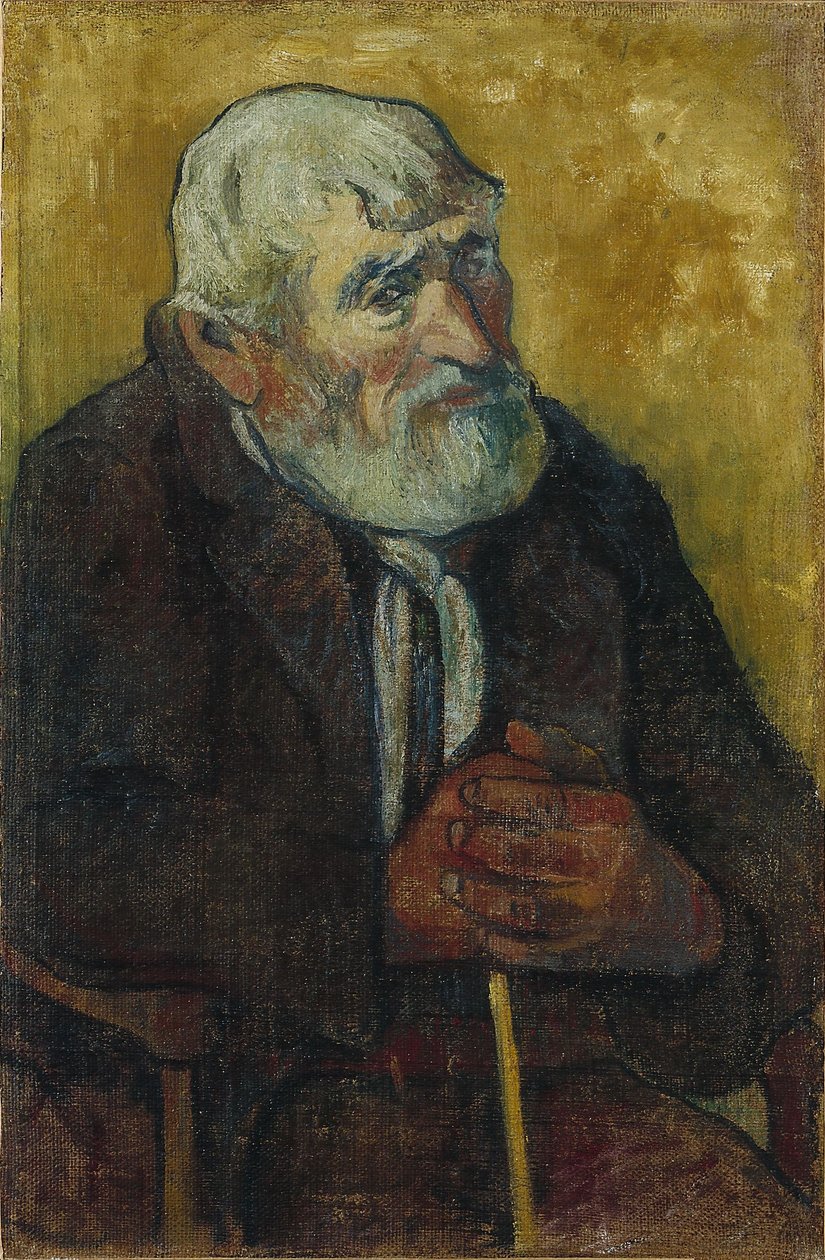 Franska:  Vieil homme au bâton Gammal man med pinne av Paul Gauguin