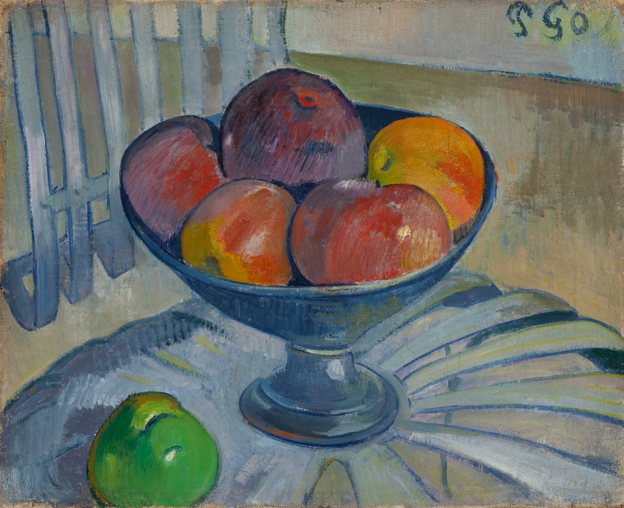 Fruktfat på en trädgårdsstol, ca 1890 av Paul Gauguin