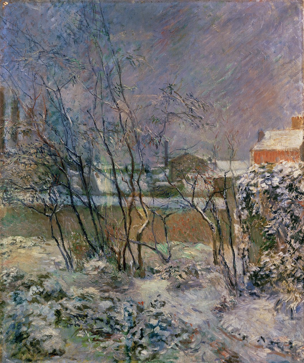 Trädgård i snö, 1883 av Paul Gauguin