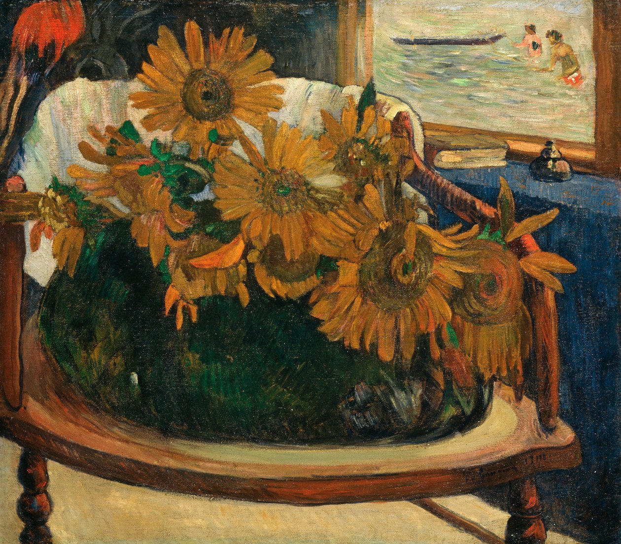 Tyska: Tournesols sur un fauteuil Solrosor på en fåtölj av Paul Gauguin