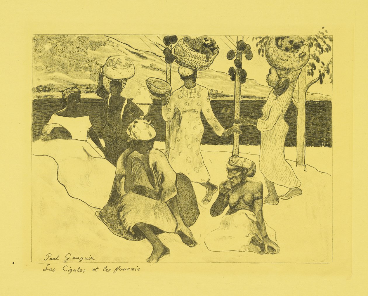 Gräshoppor och myror: En souvenir från Martinique, 1889 av Paul Gauguin
