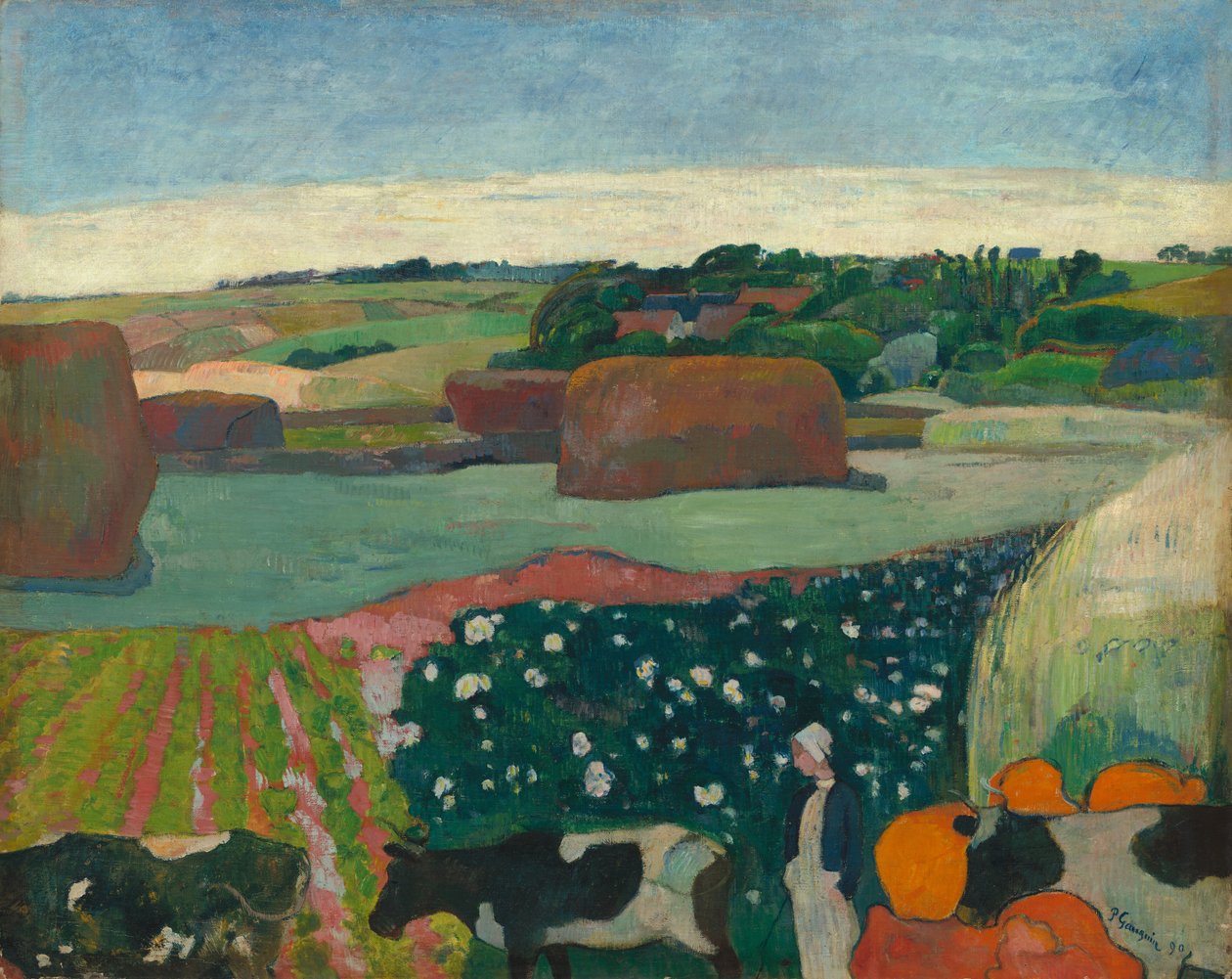 Höstackar i Bretagne av Paul Gauguin