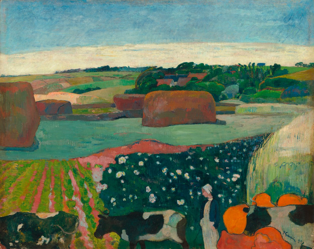 Höstack i Bretagne av Paul Gauguin