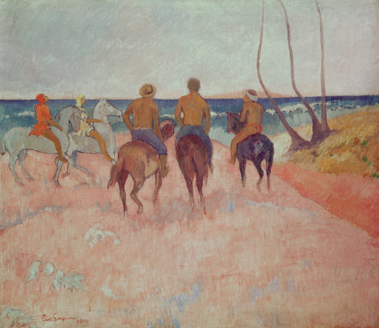 Ryttare på stranden (Hiva Hoa) 1902 av Paul Gauguin