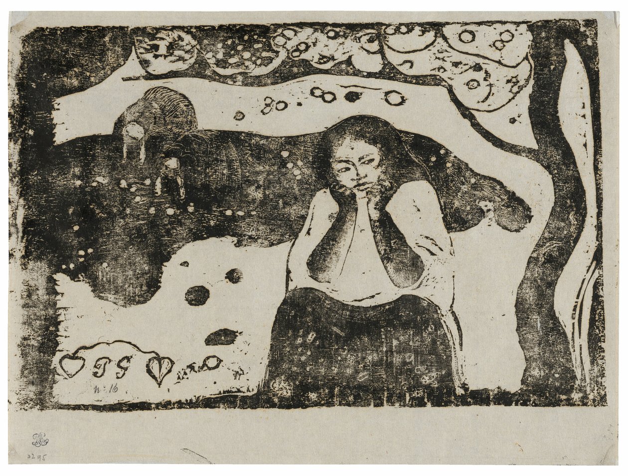 Human Miseries, från sviten med sena träblockstryck av Paul Gauguin