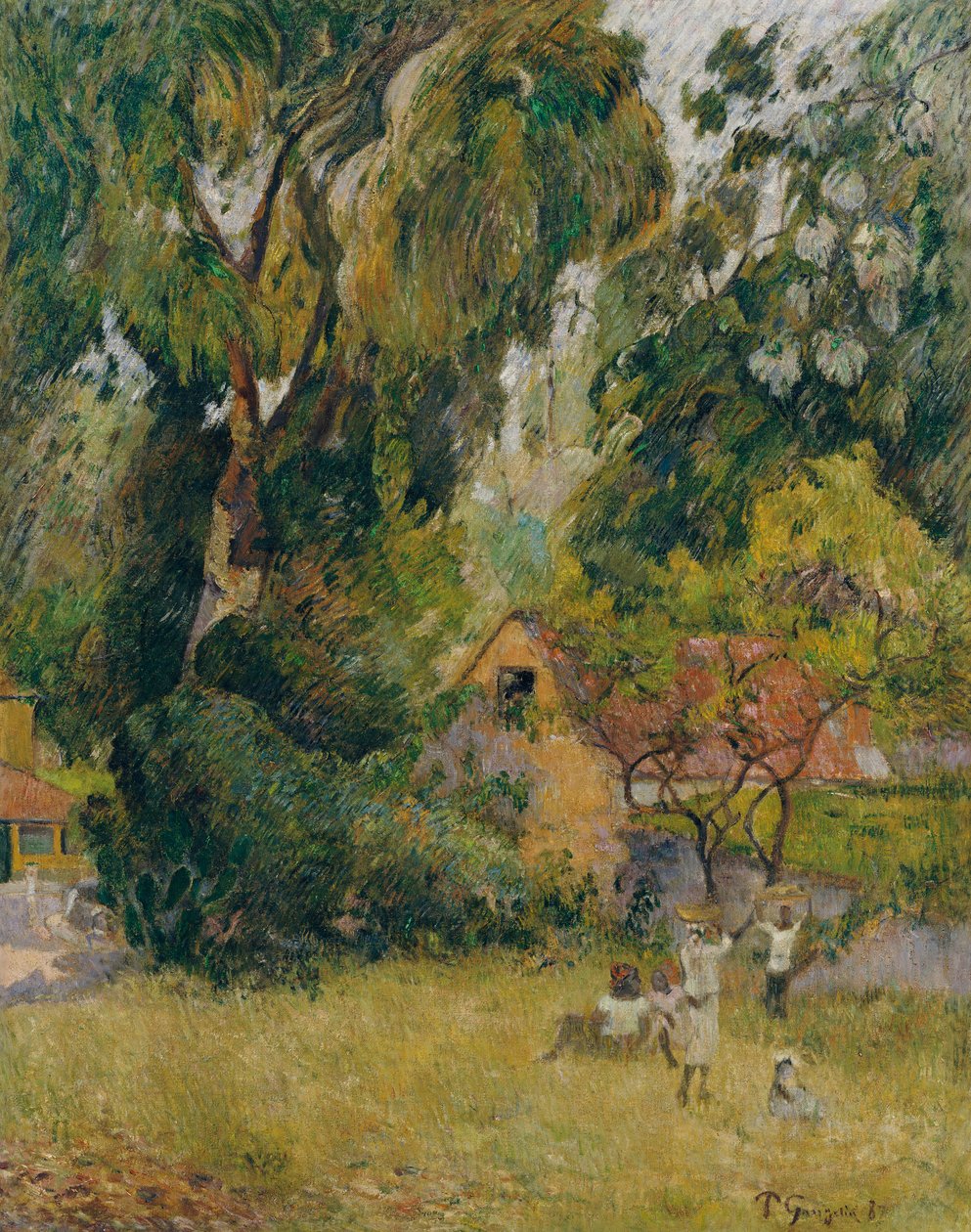 Hyddor under träden av Paul Gauguin