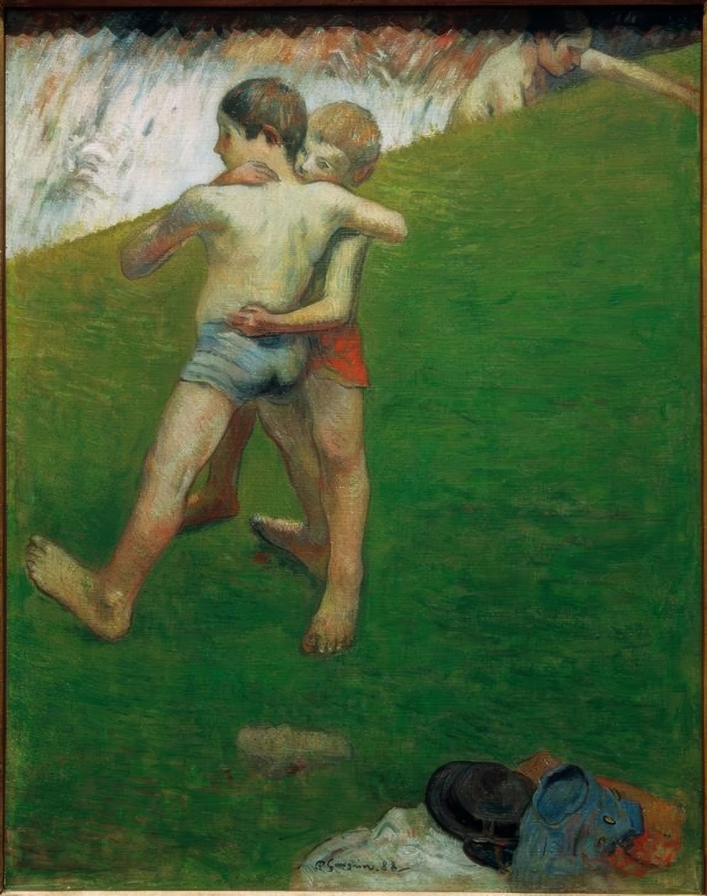 Unga brottare - Bretagne av Paul Gauguin