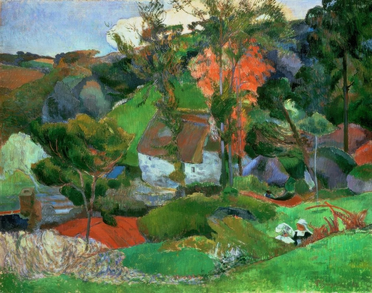 Kvinna med kanna, eller Landskap vid Pont-Aven av Paul Gauguin