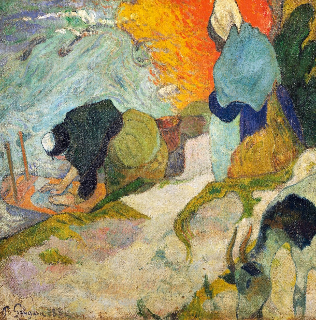 Laveuses à Arles (Tvättar i Arles) 1888 (olja på duk) av Paul Gauguin