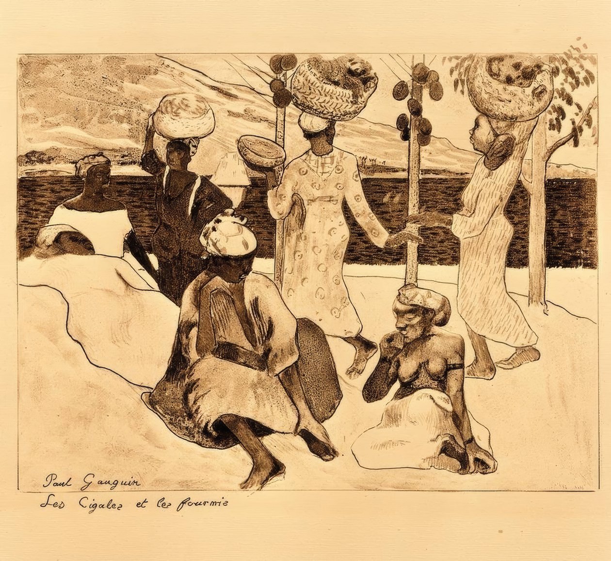 Cikador och myror av Paul Gauguin
