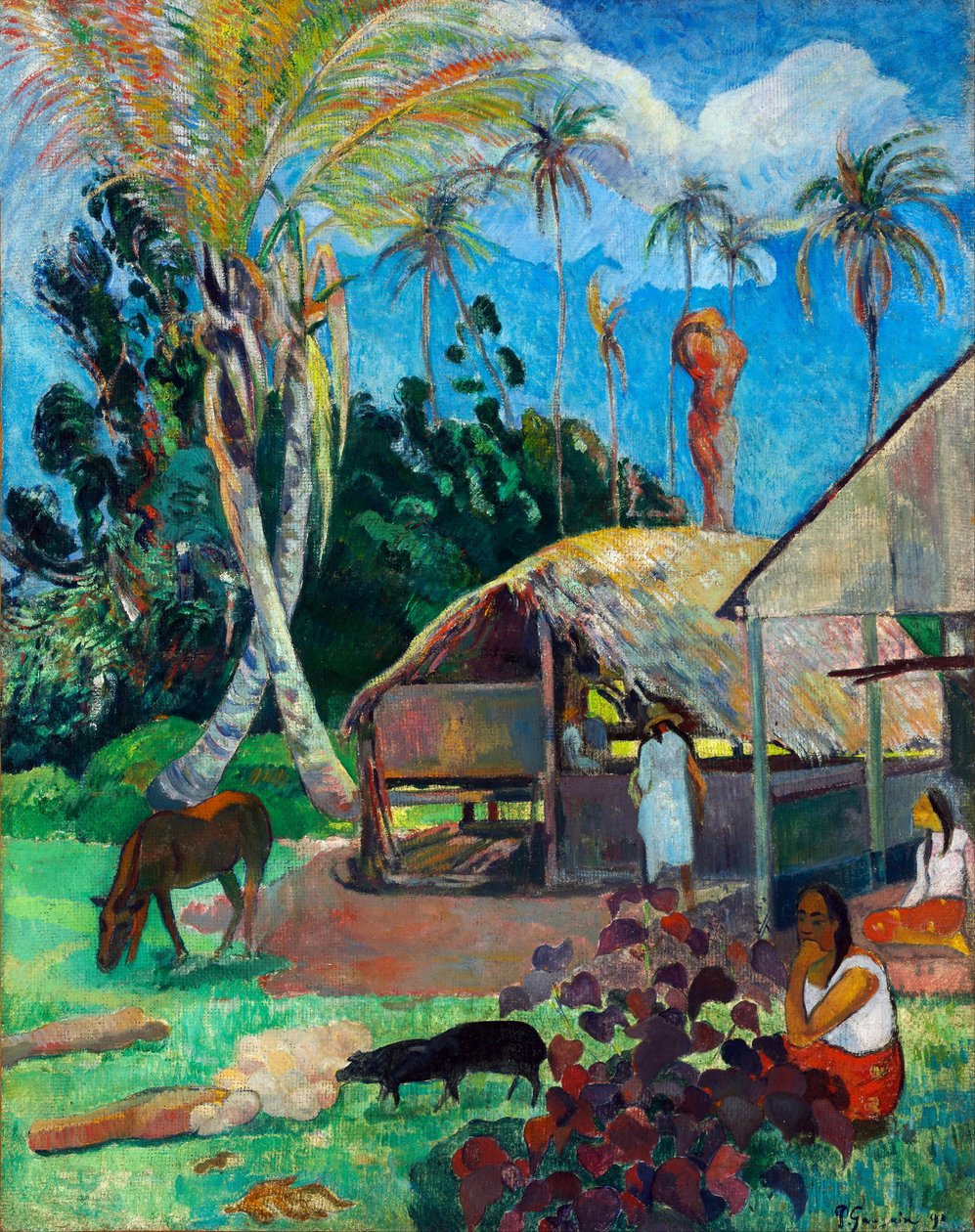 The Black Pigs - The Black Pigs - Gauguin, Paul Eugene Henri (1848-1903) - 1891 - Olja på duk - 91x72 - Szepmuveszeti Muzeum, Budapest av Paul Gauguin