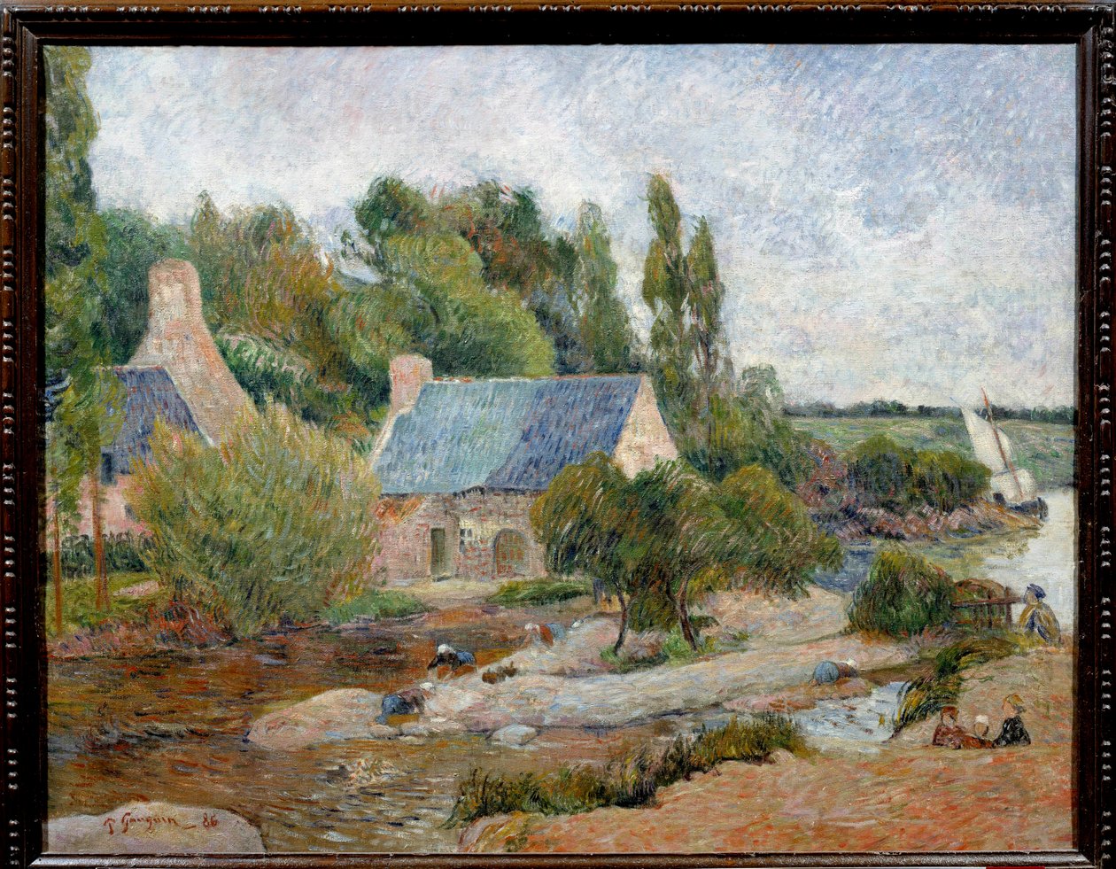 Les lavandieres à Pont Aven (Pont-Aven) Målning av Paul Gauguin (1848-1903) 1886 Sön. 0,71 x 0,90 m Paris, musee d