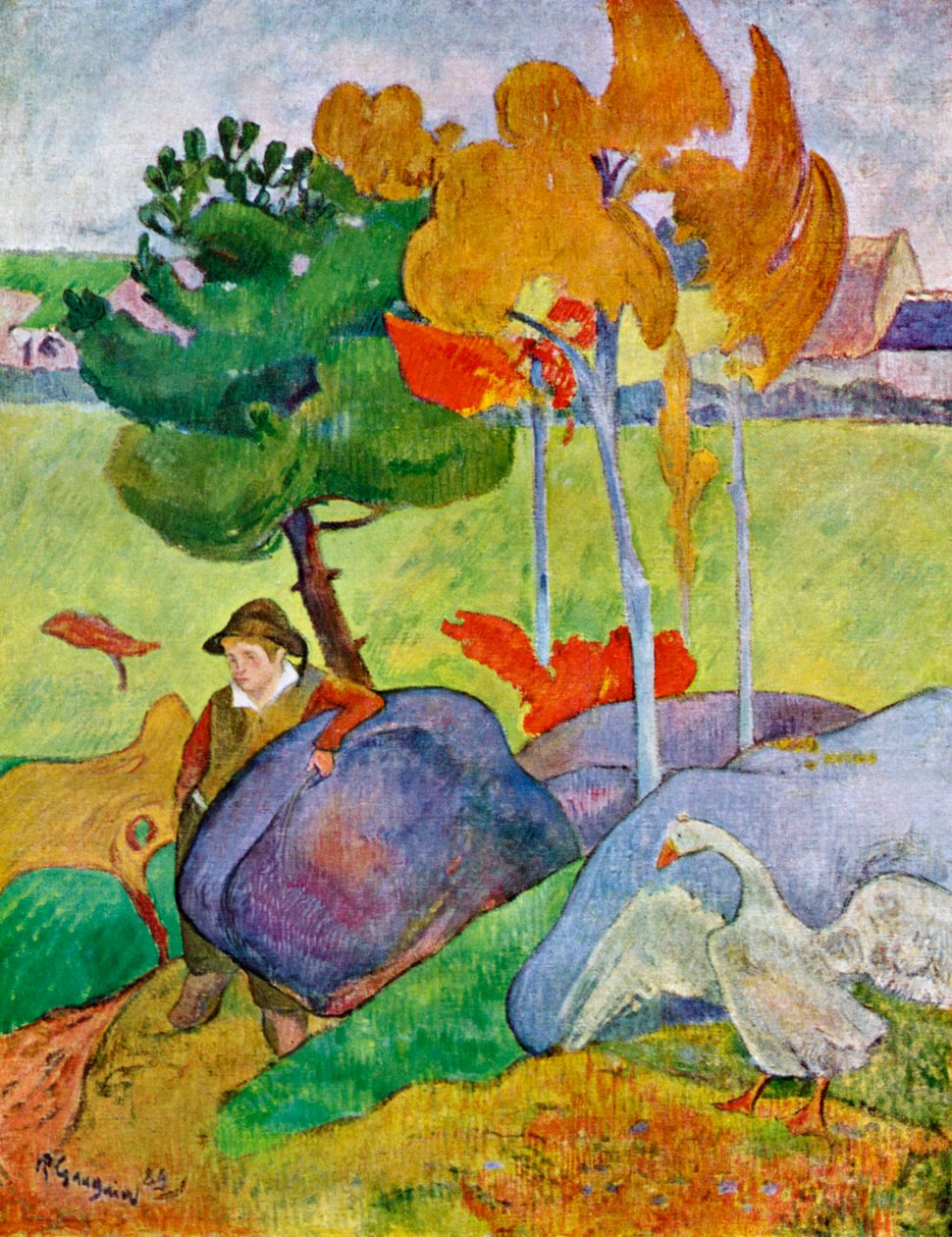 Little Breton Boy with a Goose, 1889 1939. av Paul Gauguin